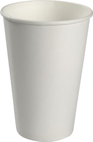 Abena Gastro White Disposable Cups | 14 oz | Pack of 50 Disposable Paper Party Cups | Disposable Paper Cups | Recyclable Paper Cups | Eco Labelled Paper Cups | Hot Drink Cups | Cold Drinks Cup