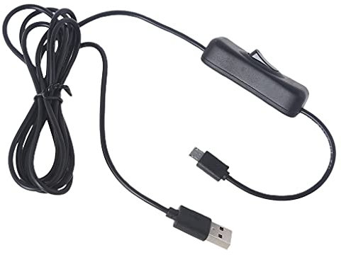 BYUTFA Cavo di Ricarica Nero da USB a Micro USB Sicuro, Facile da Usare, con Interruttore da 2 Metri, Comodo per Controllare Vari dispositivi