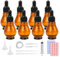 Reyshin 8 Pack Pear Shaped Amber Glass Bottles with Dropper Pipettes - Refillable Sample Bottles for Essential Oil, Massage Aromatherapy, Eye Drops (Amber 20ml)