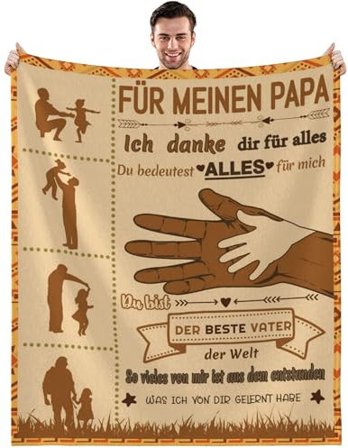 JhcsDy Geschenk Papa Für den weltbesten Papa: Kuscheldecke Geburtstag, Weihnachten & Vatertag! Bester Papa Geschenke Wärme, Liebe in einem Geschenk vereint 130x150CM
