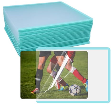 HLIWS PVC Sammelkartenhalter-20 Stück 76 * 102mm Kartenschutz,Mit Schutzfolie,für Spielkarte,Baseball/Basketballkarten/Fotos(Transparent+Cyanfarbener Rahmen)