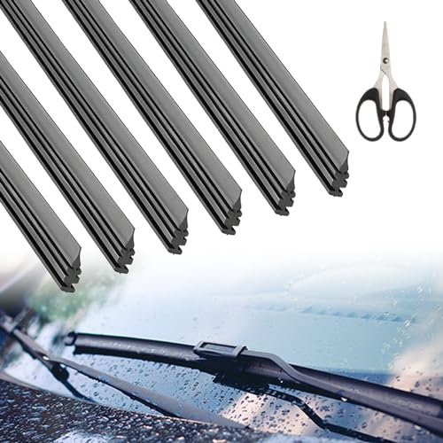 Scheibenwischer Ersatz Gummi, 6 x 800mm Wischergummi Meterware, Scheibenwischer Gummi, Scheibenwischergummi Ersatz, Universal Wischergummi, Scheibenwischer Wischergummi