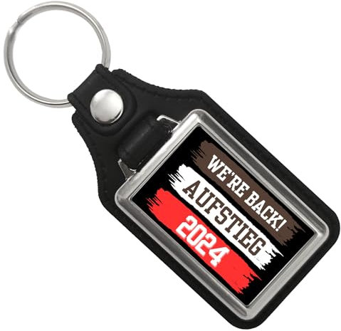 St. Pauli Aufstieg 2024 Schlüsselanhänger mit Kunstleder-Anhänger mit Spruch We're back Hamburg Reeperbahn Landungsbrücken Hafen Wappen - Were back