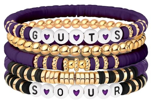 AITELEI Olivia Armband-Set für Frauen und Mädchen, von Guts/Sour, Album-Konzert-inspiriertes Armband-Set, Geschenke, weiches Keramikarmband, Schmuck, handgefertigt, Freundschaft, Stretch-Armbänder für