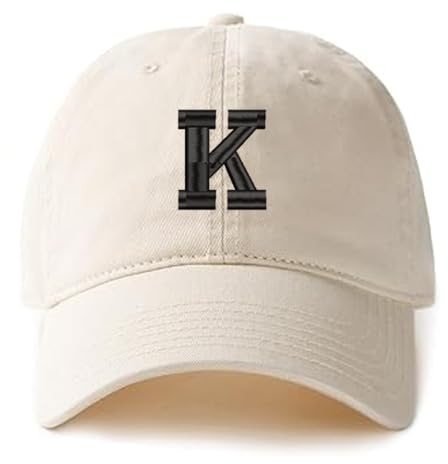 MIMAYIN A-Z 26 Letters Baseball Cap Stickerei Basecap Baumwolle Verstellbare Reine Farbe Baseballmütze Sport Visier Hut für Herren Damen