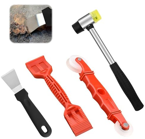 Window Glazing Tool Kit, 4 PCS Glazing Tools, Glazing Tools Bundle, Heavy-Duty Glazing Tools Multi-Functional Hand Tools for Windows Doors Hand Tool Sets