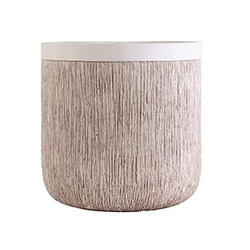 sjdoPulse Pot De Fleurs Pots De Plantes Pots De Fleurs en Ciment À Grain De Bois Vintage Grands Pots De Fleurs Simple Plancher De Maison Plantes Vertes Jardinières De FL,One Color,Large