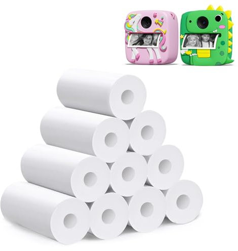 Lenudar 10 Rolls Photo Papers for Kids Camera Instant Print, BPA-Free, BPS-Free