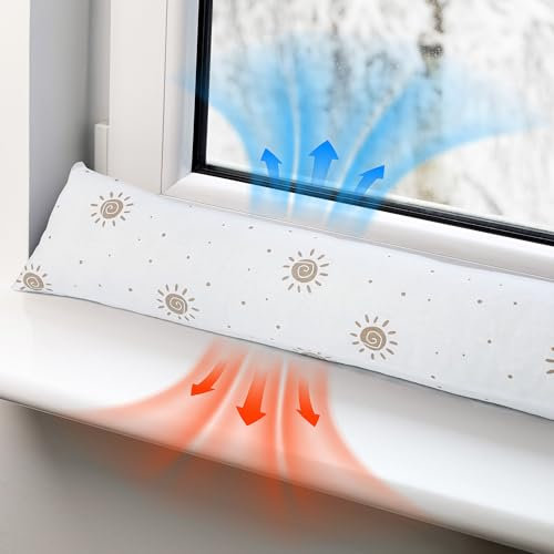 Totsy Baby Zugluftstopper für Türen und Fenster Stopper Türdichtung 90 cm Seitenschläferkissen Umrandung oder Tür Luftzugstopper Schalldämmung Windstopper Türluftstopper Baumwolle Oeko-tex Sonne