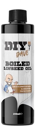 DIY Dave - Boiled Linseed Oil - Premium Oil to Enhance, Seal & Protect Natural Wood Oak, Pine with a Glossy Finish - 250ml
