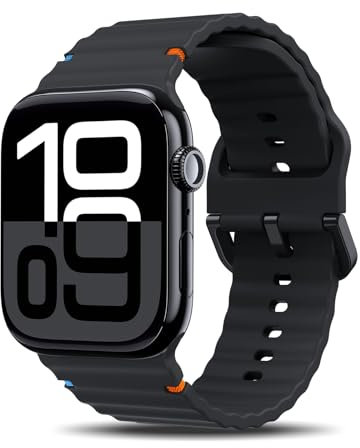 TiMOVO Sport Bracelet Compatible avec Apple Watch 42 mm (Séries 11/10) 41mm 40mm 38mm pour Femmes et Hommes (2025), Bracelet de Remplacement pour iWatch Séries 9/8/7/6/5/4/3/2/1/SE 3 2 1, Noir
