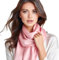 LA FERANI Damen Seidenschal 100% Seide Pink Rosa Halstuch Seidentuch 180x90cm Uni Farbe für Anzug formelle Anlässe Stola Business Style Geschenk für Sie (Rosa)