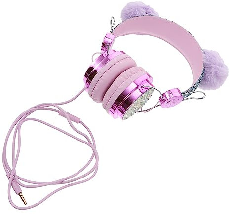 NUOBESTY Cuffie Scolastiche Per Bambini Ragazzi E Ragazze Con Microfono Cavo Da 120 Cm Idea Alla Moda Con Orecchie Di Gatto