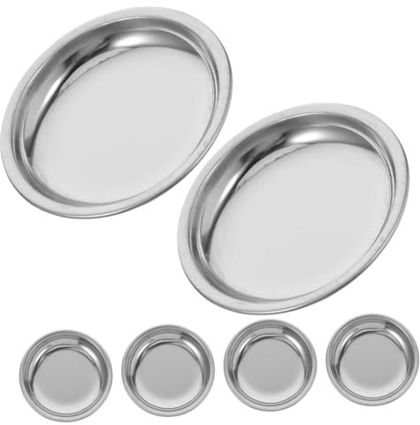 Cabilock 6pièces Soucoupes Rondes Acier Inoxydable pour Filtre à Thé Accessoire De Comptoir Simple Et Pratique