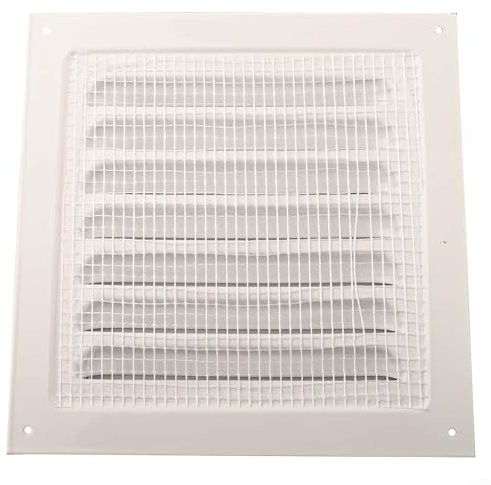 Cubierta de ventilación cuadrada de metal de aleación de aluminio rejilla de aire con pantalla de malla protectora para baño, cocina, techo o pared Soffit (165 x 165 mm)