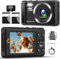 Fotocamera digitale, fotocamera compatta da 4 K, 64 MP, con scheda da 32 GB, 16 zoom digitale, 2,4 pollici, fotocamera digitale per bambini, principianti, adolescenti (nero)