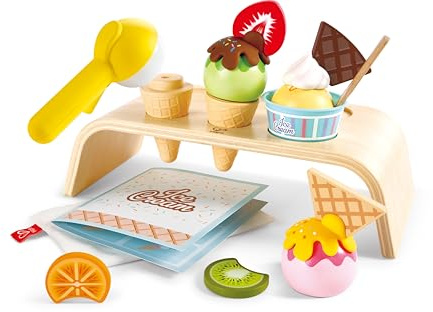 Hape Eiscreme-Set aus Holz – Rollenset für Kinder, Fantasie und kreatives Spiel