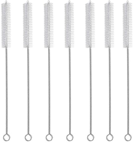 ZELHYEUU 7 Stück Strohbürsten, Strohbürsten aus Edelstahl, 30cm Strohhalm Reinigungsbürsten, Strohhalm Bürste