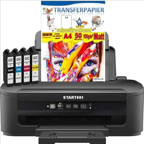 Sublimationsdrucker - DIN A4 inkl. Sublipatronen und Sublimationspapier - Alles drin & sofort Startbereit