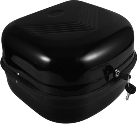 NUOBESTY Motorrad Topcase aus Dickem Eisen Mittlere Heckbox in Schwarz Abschließbarer Gepäckträger für Elektromobile und Motorräder