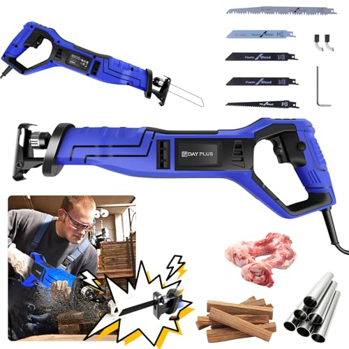WELAIRICH 900W Reciprocating Saw with 5 Saw Blades, 0-2800RPM Variable Speed Electric Saw, Universal Saw with Super Powerful Motor, Professional Electric Corded Sabre Saw for Plastic, Cutting Bones