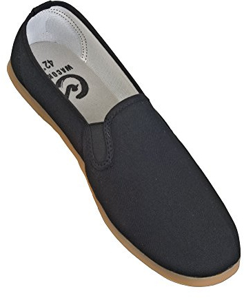 Ju-Sports Slippers - Kung Fu Schuhe aus Segeltuch mit rutschfester Gummisohle, Verwendbar bei Hallen-Training und -wettkämpfen, Herausragendes Barfußgefühl