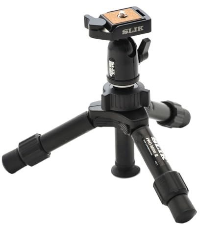 SLIK Mini Pro DQ - Treppiede da tavolo a 2 sezioni, colore: Nero