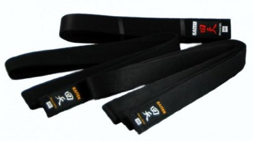 Kaiten Satin Schwarzgurt, extra breit 4,5cm, Karategürtel schwarz, Karategurt, Karate-Gürtel (350)