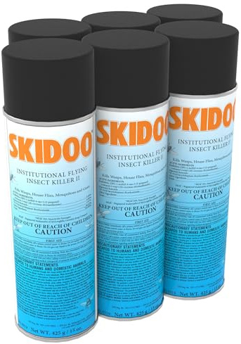 Diversey 5814919 Skidoo Institutional Flying Insect Killer II, Kills Flies, Gnats, Mosquitoes, Wasps & More, Aerosol Bug Spray, 15-Ounce (Pack of 6)
