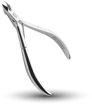 Rui Smiths Pince à Cuticules Professionnelle en Acier au Carbone pour Utilisateurs à Domicile, Poignée Française, Ressort Unique, Ouverture de 6 mm (Full Jaw)