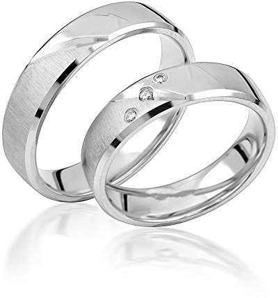 Eheringe Verlobungsringe Trauringe Freundschaftsringe Silber 925 Sterling *inkl. GRATIS Etui und Steinen* S031-S