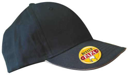 AV Andrea Verlag Base Cap - Bester Papa - Basecap mit Metall Flaschenöffner und 3D Etikett Doming als Geschenk zum Vatertag Männertag
