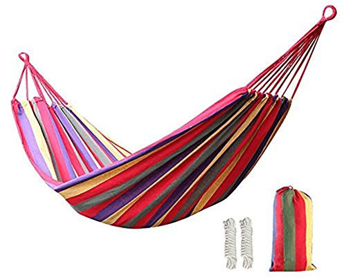 Hamac de Jardin en Coton Doux avec Sac à Dos Idéal pour Le Jardin, Le Porche, Les Voyages, Le Camping,Double 2 Personnes, Max Load 450lbs