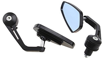 1 Paar Motorrad LenkerendeSpiegel Rückspiegel Seitenspiegel 7/8 22MM Universal Schwarz Drehbare Aluminium Scooter Rückspiegel