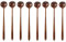Jiklophg Cuchara larga de 8 piezas estilo coreano de madera de 10.9 pulgadas mango largo de madera redonda cuchara para cocinar sopa mezcla revolviendo