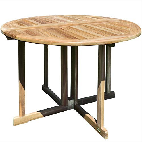 Klapptisch Savona rund Teak Massivholz Durchmesser 80 cm