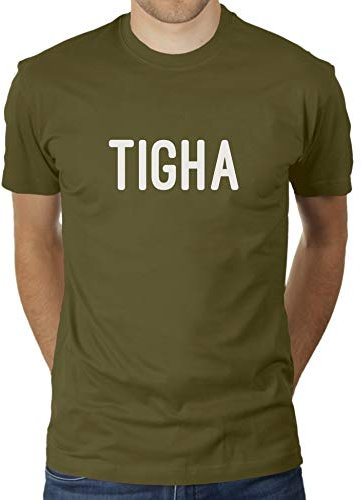 Tigha - Herren T-Shirt von KaterLikoli, Gr. L, Olive