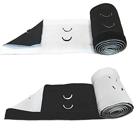 Royal Designs, Inc. VCO-1006-BW-2 Pre-Slit Adjustable Neoprene Cable Management Sleeve with Touch Fastener, 4 ft Long, Reversible Black/White Color Combinations, Set of 2
