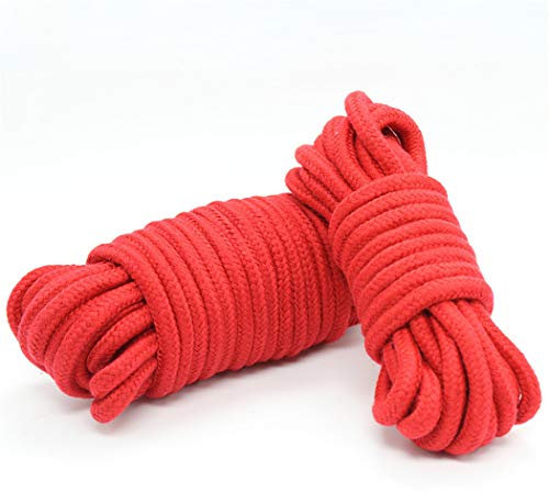 2 Pcs 20M Bondageseil Bondage Seil Fesselseil SM Spielzeug Fetisch Fesselspiele SM Verwöhn-Flirter Körperfesseln Seil Bondage Requisiten für Männer Frauen Rollenspiel (Rot)