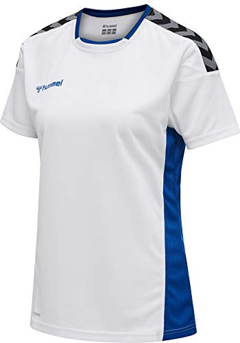 HUMMEL Damen Hmlauthentic Poly Jersey Woman S/S Trikot, White/True Blue, XXL EU