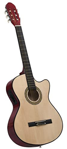 vidaXL Westerngitarre Cutaway mit Equalizer 6 Saiten Akustische Gitarre Western Akustikgitarre Konzertgitarre Saiteninstrument Musikinstrument