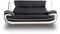 Sofa Set Onyx Set 3-2-1 Couch Set aus Kunstleder Farbauswahl (schwarz-weiß)