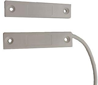 Glac Store® Contatto Magnetico Bianco a Scomparsa Universale 53mm per ogni tipo di Centrale Allarme Antifurto Cablato per Infissi Porta Filo Lungo 85 cm