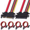 Xiatiaosann - Paquete de 4 cables de extensión SATA de alimentación y datos SATA de 22 pines (7 + 15), cable de disco duro Sata macho a hembra de 22 pines (7 + 15) para HDD SDD