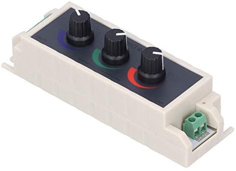 RGB-Knopf-Dimmer, intelligente LED-Lichthelligkeitseinstellung 3-Kanal-RGB-Drehregler-Dimmer DC12-24V,13 x 3 x 4cm