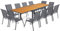 IDMarket - Gartenmöbel, Poly, ausziehbar, Tisch 135 – 270 cm und 12 Stühle, Holz und Dunkelgrau