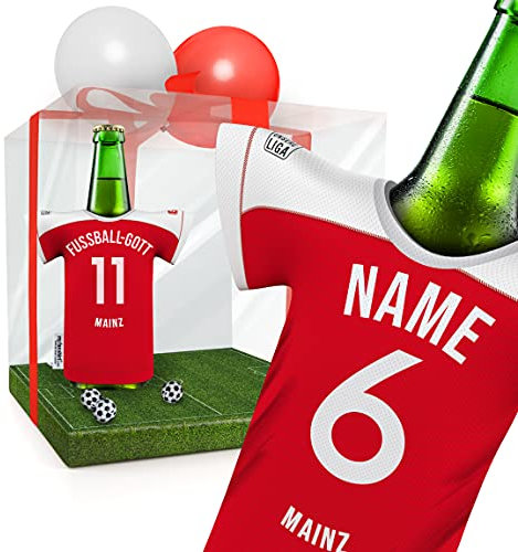 my fan shirt PERSONALISIERT Mainz Trikotkühler Fanartikel Männer | Passend für Mainz | Mann Freund Opa Bruder Geburtstag Weihnachts-Geschenk Wichtel Flaschenkühler by MYFANSHIRT.com