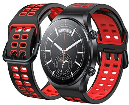 BrynnShop Silikon Armbänder Für Xiaomi Watch S1 / Watch S1 Active Armband Für Herren Damen Sport Weiche Wasserdicht Ersatzband mit Kompatibel mit Xiaomi Watch S1 / Watch S1 Active (rot)