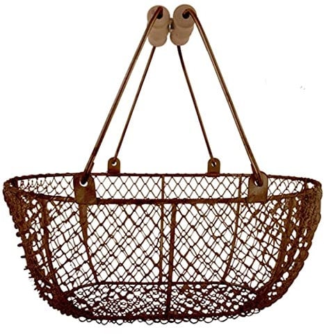 Esschert Design Drahtkorb Antikbraun oval mit 2 Griffen mittel - Metall, WB5M