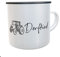 personalisierte Tasse Dorfkind Traktor Emaille-Becher Kaffeebecher Dorfkinder Blechtasse Landwirt Schlepper (Traktor/schwarz)